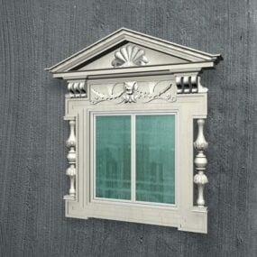 Britský viktoriánský styl okna 3D model