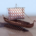 Navio de guerra antigo de embarcações viking
