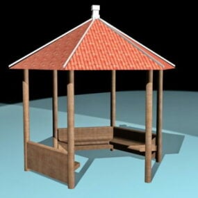 Modello 3d dell'edificio del padiglione del parco