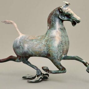 Modelo 3D da estátua do cavalo de bronze ocidental
