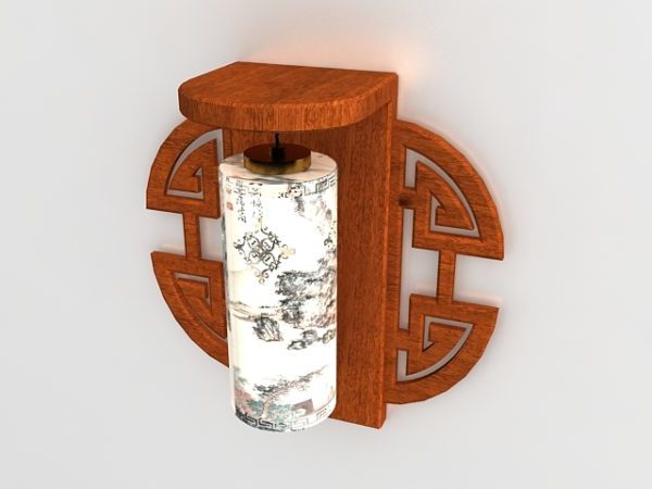 Old Wooden Chinese Wall Sconces