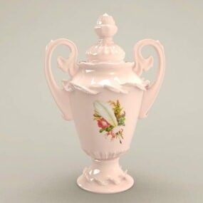 Vintage Porcelain Vase Decoration 3d model