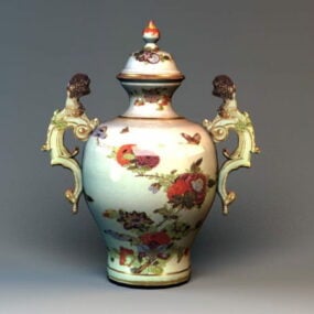 Huishoudelijke vintage aardewerk vaas 3D-model