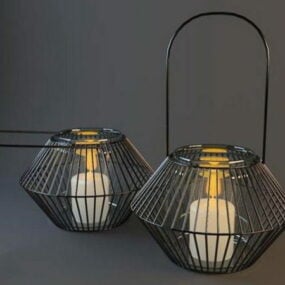 Olohuoneen Vintage Wire Lantern 3D-malli