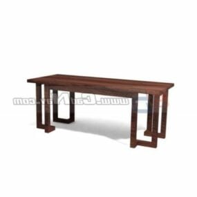 أثاث طاولة القهوة الخشبية العتيقة نموذج ثلاثي الأبعاد