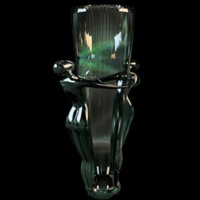 Jarrón de cristal artístico modelo 3d decorativo