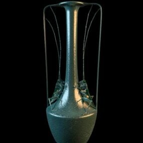 مدل سه بعدی کاردستی گلدان فلزی Vintage