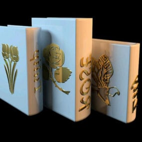 3д модель старинного украшения вазы в форме книги