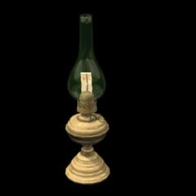 Classic Brass Oil Lamp 3d model