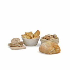 Vintage Breads Food Set 3d model
