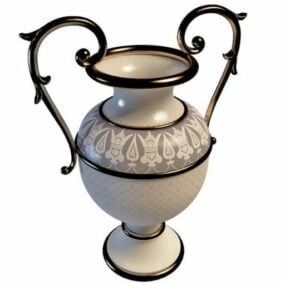 Старовинна керамічна ваза для квітів 3d модель