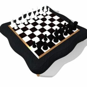 Oud vintage schaakspel 3D-model