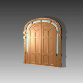Vintage houten dubbele deur 3D-model