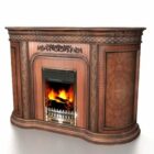 Vintage Wooden Brick Fireplace