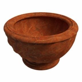 复古陶器花盆3d模型