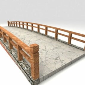 Wooden Bridge Building 3d-modell