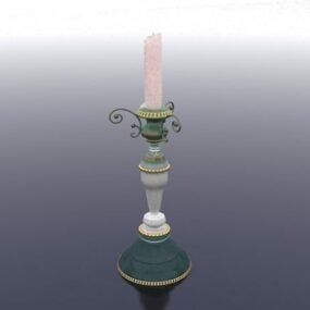 Antikes 3D-Modell eines Kerzenständers aus Glas
