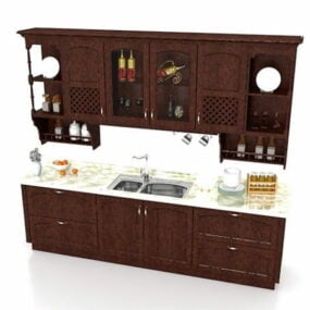 Home Vintage Style Kitchen Cabinets 3d model