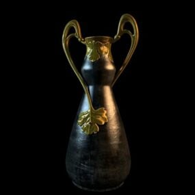 Stará starožitná mosazná váza 3D model