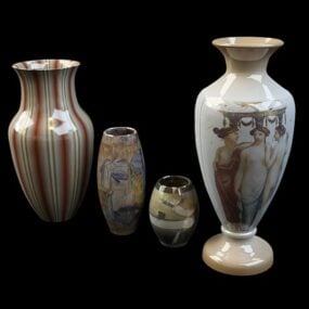 Vintage Old Pottery Vase Pack 3d-modell