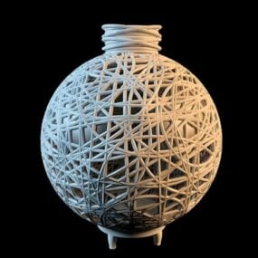 Starožitná ratanová koulová váza 3D model