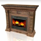 Antique Style Stone Carved Fireplace