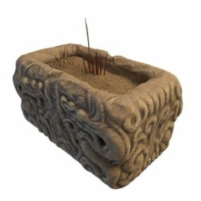 Model 3D starożytnej kamiennej donicy