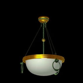 3д модель латунного подвесного светильника в традиционном стиле