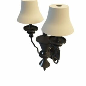Vintage Antique Shade Wall Lamp 3d model