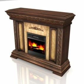 Antique Wooden Fireplace Mantels 3d model