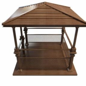 Vintage Outdoor-Holzpavillon 3D-Modell