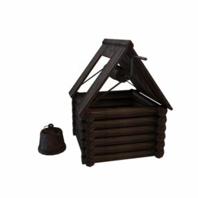 Park Well Building Wooden Material 3d model