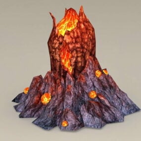 Mountain Volcano Lava 3d model