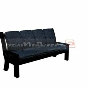 Black Leather Waiting Chair 3d model