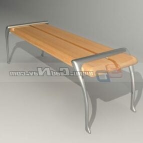 待合室の木製公衆座席3Dモデル