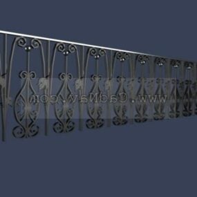 Wall Iron Railings Design 3d model