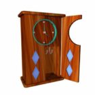 Antique Wooden Wall Cabinet Clock