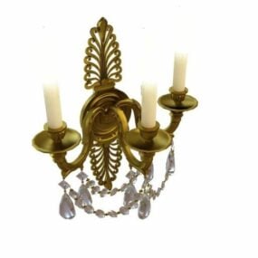 Antique Brass Wall Candle Lamp 3d model