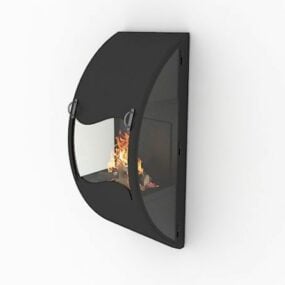 Wall Fireplace Design 3d model