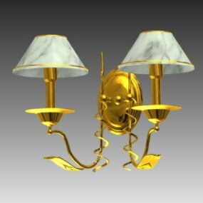 Lámparas de pared doradas modelo 3d
