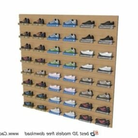 Estante de exhibición de zapatos para tienda de moda modelo 3d