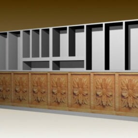 Mueble Unidad de pared Separador de ambientes Modelo 3d