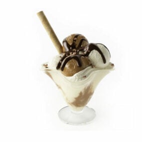 Walnut Ice Cream Glass 3d-modell