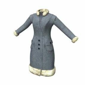 따뜻한 겨울 코트 여성 패션 3d 모델