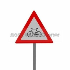 Non Bicycle Traffic Road Signs 3d model