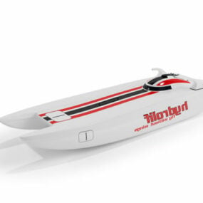 مدل سه بعدی قایق اسکی روی آب