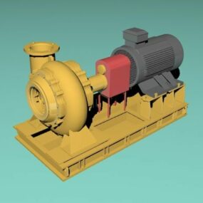 Industriële waterturbinegenerator 3D-model