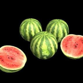 3d модель реалистичного арбуза с летними фруктами