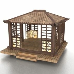 Wooden Waterside Pavilion 3d model