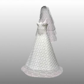 Frauen-Hochzeitskleid 3D-Modell